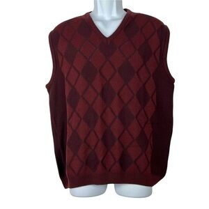 Murano By Raffi Italian Men Vest Shirt Red Burgundy Sz L